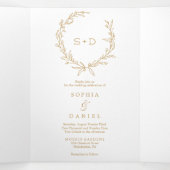 Minimalistische Monogram All-in-One Wedding Invita Drieluik Uitnodiging (Binnenkant midden)