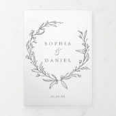 Minimalistische Monogram All-in-One Wedding Invita Drieluik Uitnodiging (Cover)
