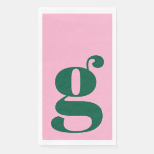 Minimalistische Monogram Beginitiale Vette Roze Gr Servet