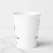 Minimalistische monogram bruiloft | Wit Papieren Bekers (Rechts)
