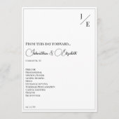 Minimalistische monogram bruiloft | Wit Programma (Voorkant)
