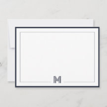 Minimalistische Monogram Dubbele Rand Briefpapier