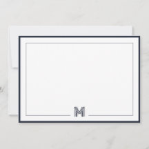 Minimalistische Monogram Dubbele Rand Briefpapier