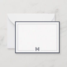 Minimalistische Monogram Dubbele Rand Briefpapier