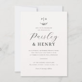 Minimalistische Monogram Elegante Formele Trouwfot Kaart (Voorkant)