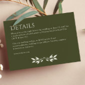 Minimalistische Monogram Gestreepte Olijfgroen Det Informatiekaartje