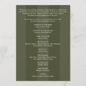 Minimalistische Monogram Gestreepte Olijfgroene Hu Programma (Achterkant)