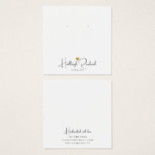Minimalistische Monogram Handgemaakte Sieraden  Vierkante Visitekaartjes