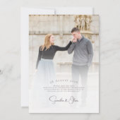 Minimalistische Monogram Huwelijkskaart 'Save the Save The Date (Achterkant)