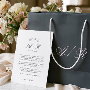 Minimalistische Monogram Huwelijksprogramma kaart