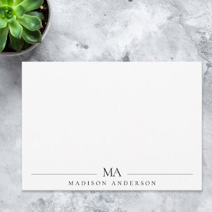 Minimalistische Monogram Initialen Modern Professi Notitiekaartje