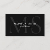 Minimalistische Monogram Initialen QR Code Profess Visitekaartje (Voorkant)