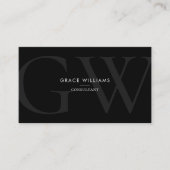 Minimalistische Monogram Initialen QR Code Profess Visitekaartje (Voorkant)