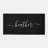 Minimalistische Monogram Naam Kalligrafie Bureaumat (Voorkant)