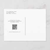 Minimalistische Monogram Peach QR Code Wedding Uitnodiging Briefkaart (Achterkant)