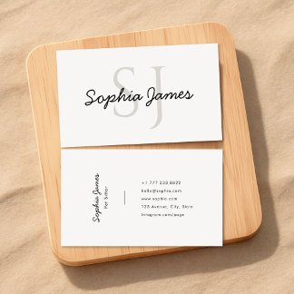 Minimalistische Monogram Script Huisdier Oppas Visitekaartje