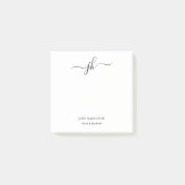 Minimalistische Monogram Script Naam Post-it® Notes (Voorkant)