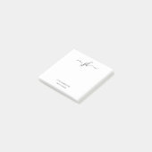 Minimalistische Monogram Script Naam Post-it® Notes (Schuin)