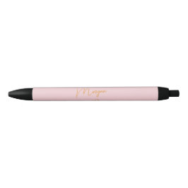 Minimalistische monogram script roze zwarte inkt pen