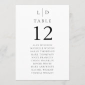 Minimalistische Monogram Tafelnummer Zitenkaart (Achterkant)