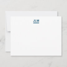 Minimalistische Monogram Vet Navy Blauwe Typografi