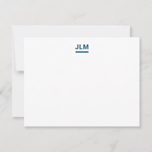 Minimalistische Monogram Vet Navy Blauwe Typografi Notitiekaartje