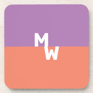 Minimalistische Monogram Vierkante Pastel QR Code Bier Onderzetter