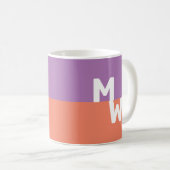 Minimalistische Monogram Vierkante Pastel QR Code Koffiemok (Voorkant rechts)