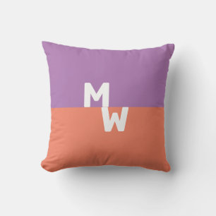 Minimalistische Monogram Vierkante Pastel QR Code Kussen