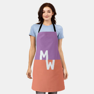 Minimalistische Monogram Vierkante Pastel QR Code Schort