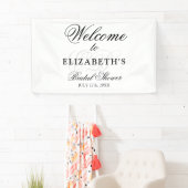 Minimalistische Monogram Welkom Bruidsfeest Spandoek (Insitu)