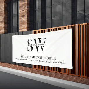 Minimalistische Monogram Zakelijke Promotie Achter Spandoek