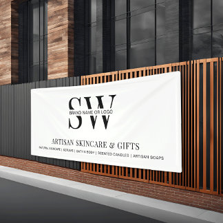 Minimalistische Monogram Zakelijke Promotie Achter Spandoek