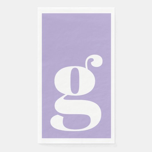 Minimalistische monogrammen Initiaal Bold Lavender Servet (Voorkant)