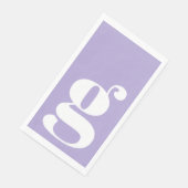 Minimalistische monogrammen Initiaal Bold Lavender Servet (Hoek)
