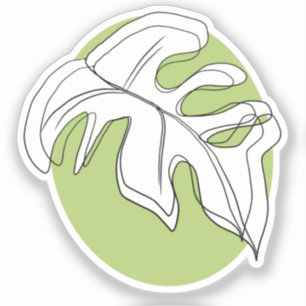 Minimalistische Monstera Blad Geometrische Vorm Sticker
