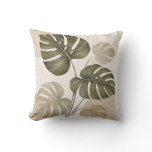 Minimalistische Monstera Blad Kussen