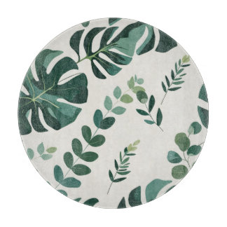 Minimalistische Monstera en Greenery Pattern - Mod Snijplank