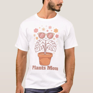 Minimalistische Monstera Plant Moeder Retro Lijn K T-shirt