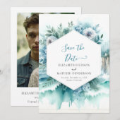 Minimalistische Mooie Zeevaart Bruiloft Save The Date (Voorkant / Achterkant)