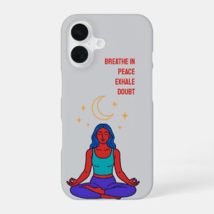 Minimalistische Moon Meditation iPhone 16 Hoesje