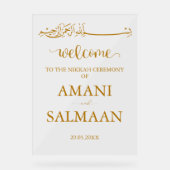 Minimalistische moslim islamitische bruiloft ingan acryl bord (Voorkant)