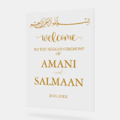 Minimalistische moslim islamitische bruiloft ingan acryl bord (Hoek)
