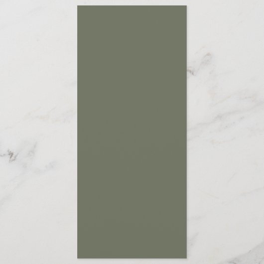 Minimalistische Moss Green Flat Menu () (Achterkant)