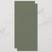 Minimalistische Moss Green Flat Menu () (Voorkant / Achterkant)