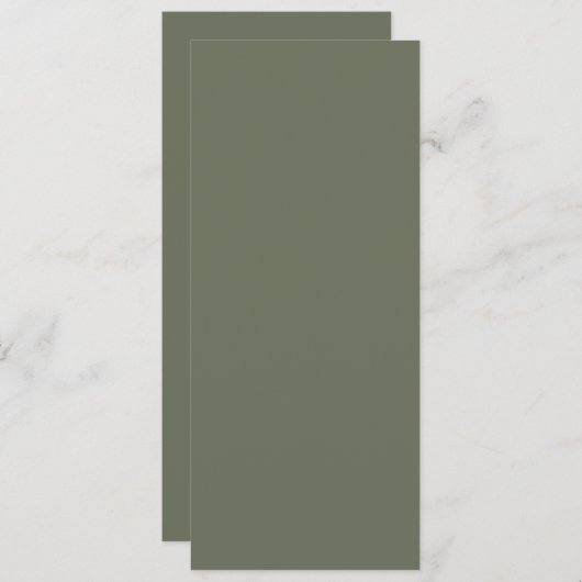 Minimalistische Moss Green Flat Menu () (Voorkant / Achterkant)