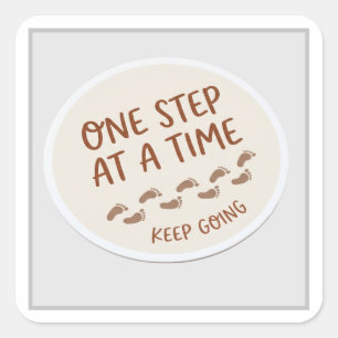 Minimalistische Motivatie Sticker met Voetafdruk