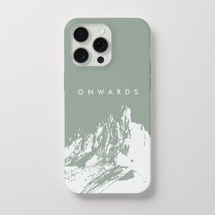 Minimalistische Mountain Bleke olijf iPhone 15 Pro Max Hoesje