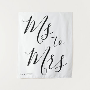 Minimalistische MS aan Mrs Vrijgezellenfeest Photo Wandkleed