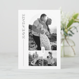 Minimalistische Multi Foto Boog Bruiloft Save The Date